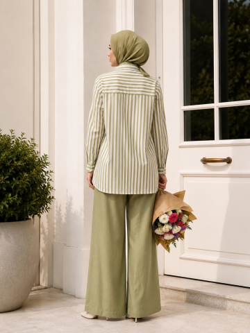 PUREVA NAKIŞLI TUNİK TENCEL PANTALON TAKIM