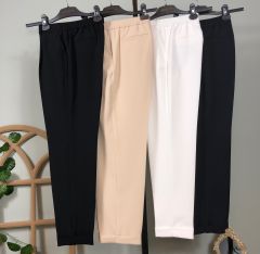 BELİ LASTİKLİ DOUBLE PAÇA HAVUÇ PANTOLON SİYAH 025