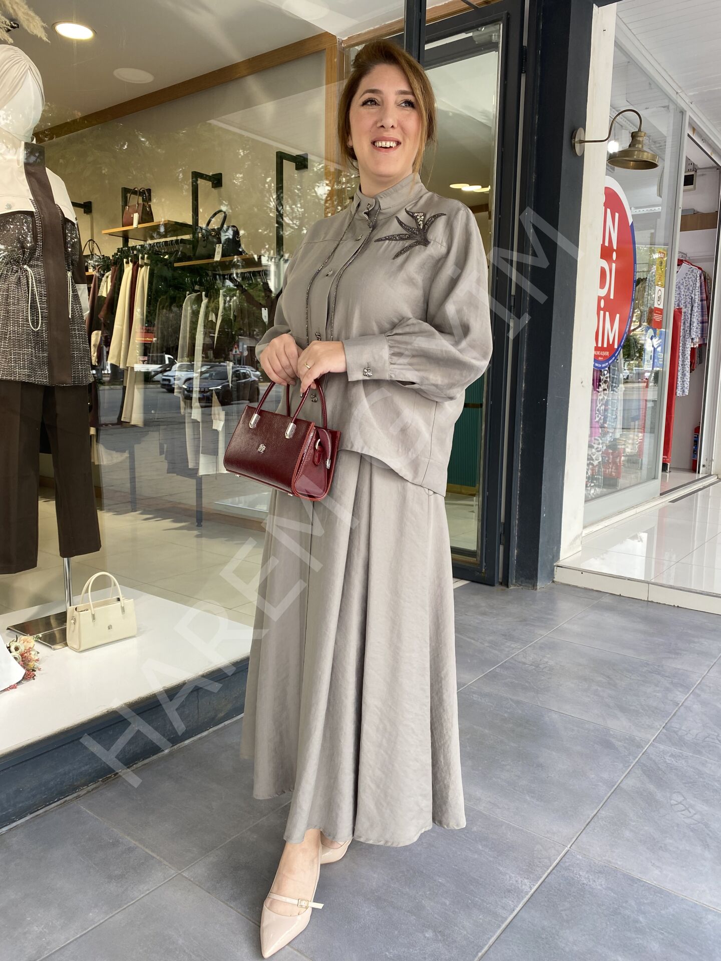 MHY312 TAŞLI DÜĞMELİ İKİLİ TAKIM