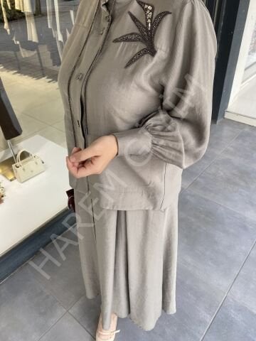 MHY312 TAŞLI DÜĞMELİ İKİLİ TAKIM